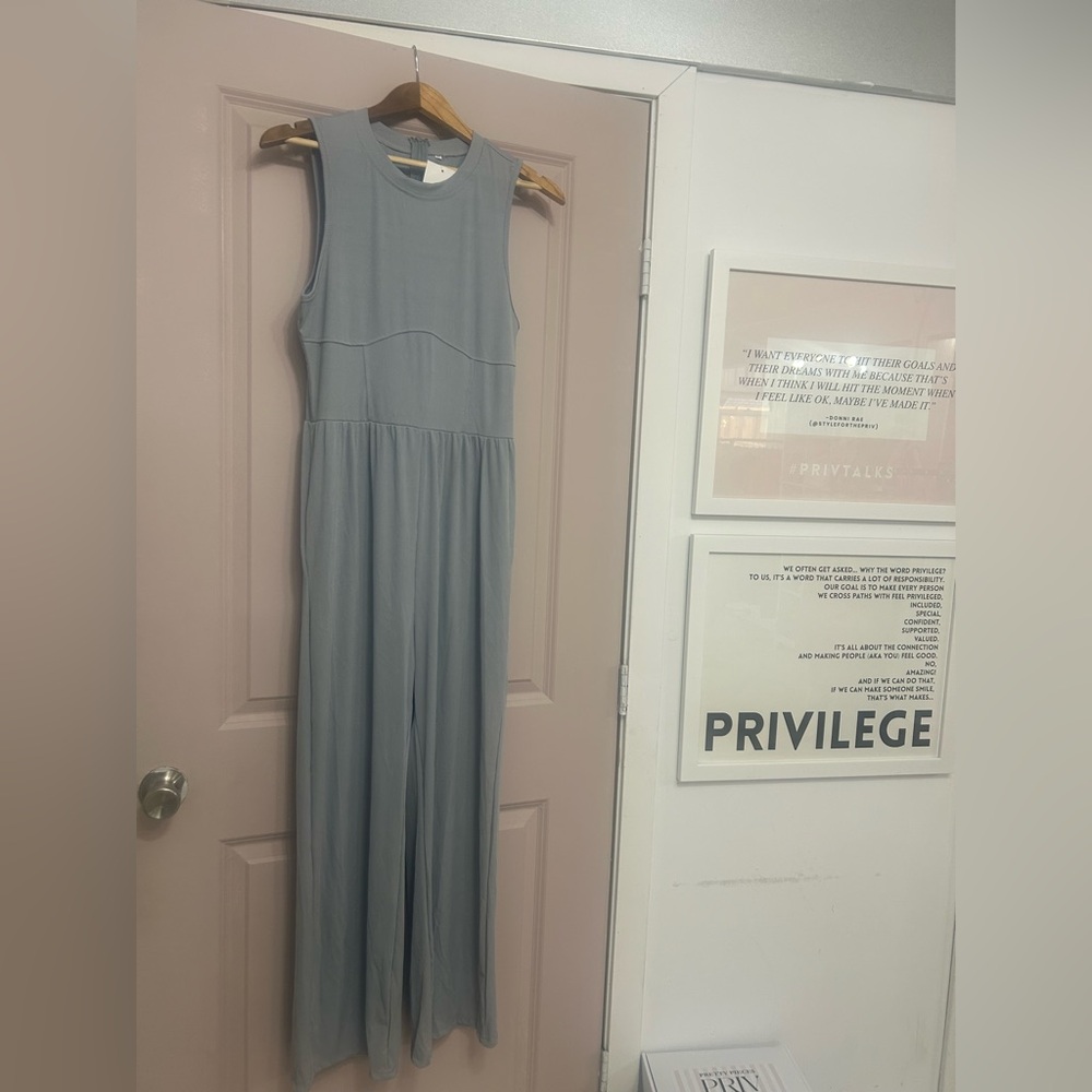 PRIV - Dusty Blue Sleeveless Jumpsuit